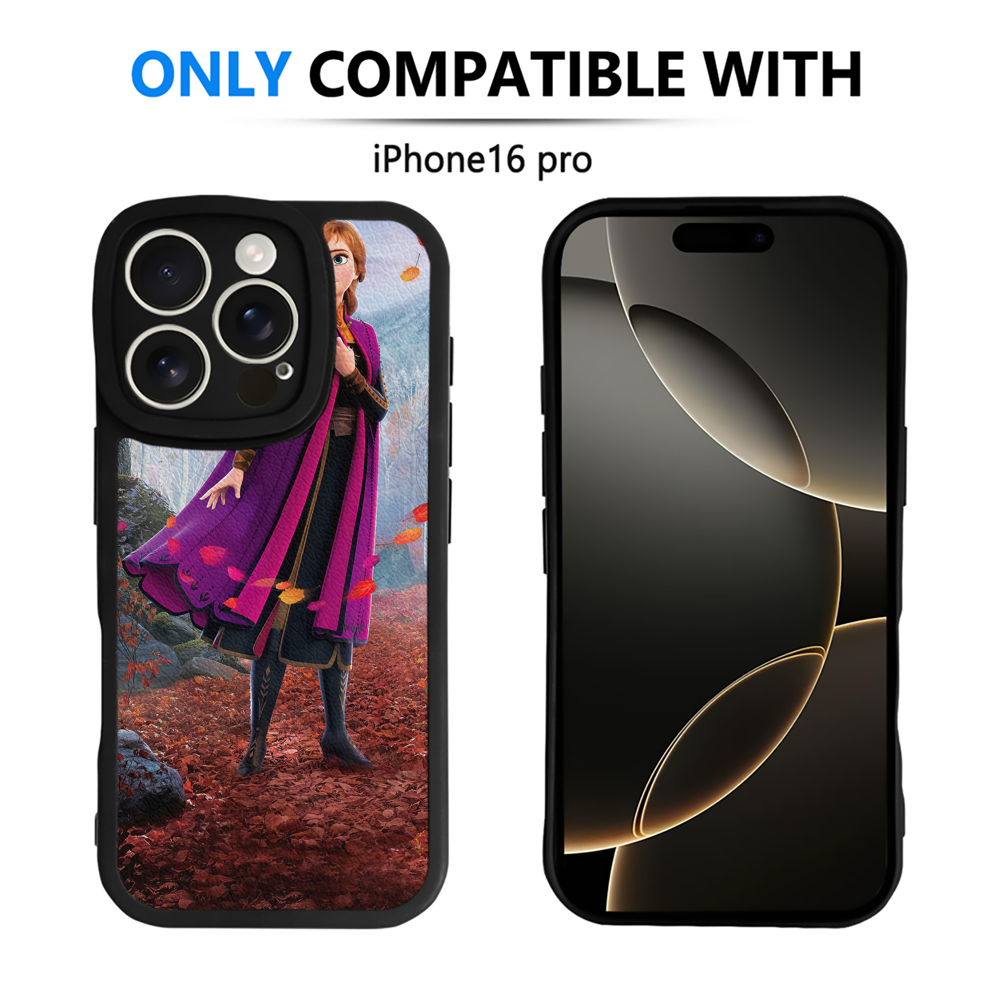 （画像用） アナと雪の女王 アンナ エルサ Frozen Anna Elsa 【iPhone 16シリーズ対応】シリコンスマホケース（レザー調） 材質：シリコン